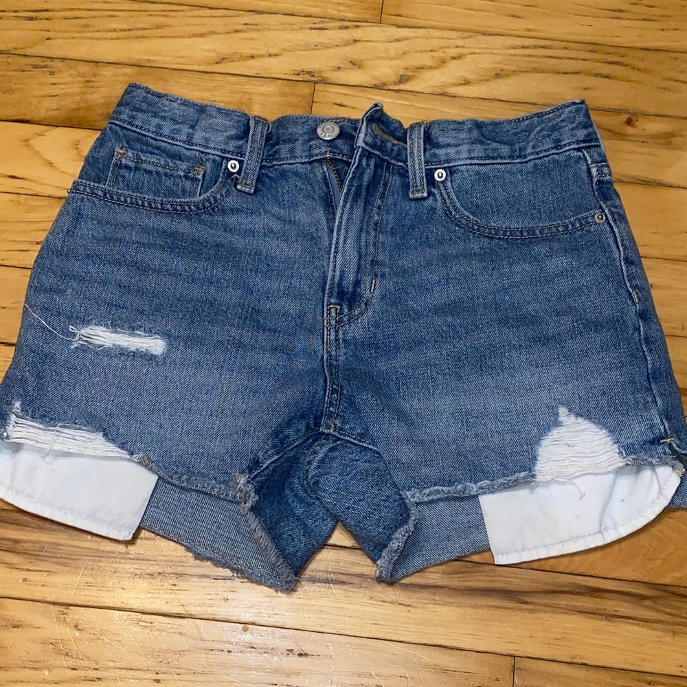 Old Navy Blue Distressed Jean Shorts